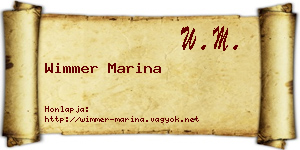 Wimmer Marina névjegykártya